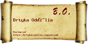 Brtyka Odília névjegykártya
